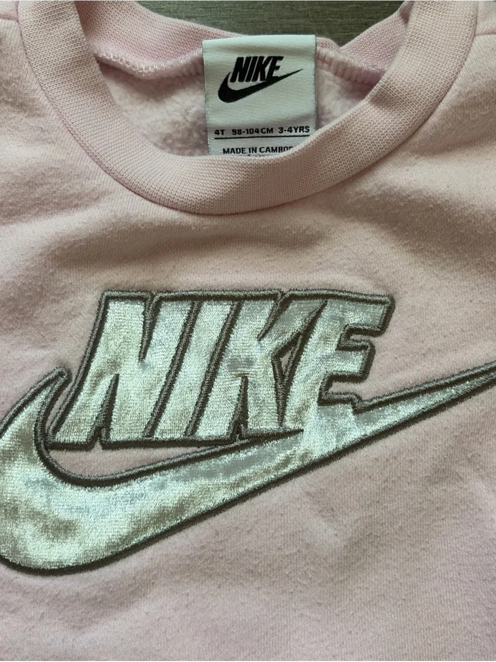 NIKE Sportswear Baby Girl's Crew Neck Baby Pink Size 4T
